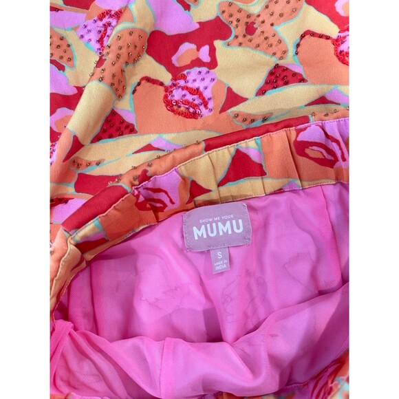 Show Me Your MuMu Womens Skirt Yellow Rumba Maxi Havana Beaded Sequins Small - Picture 4 of 11